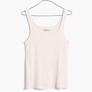 Madewell Ribbed Square Neck Cotton Tank Top